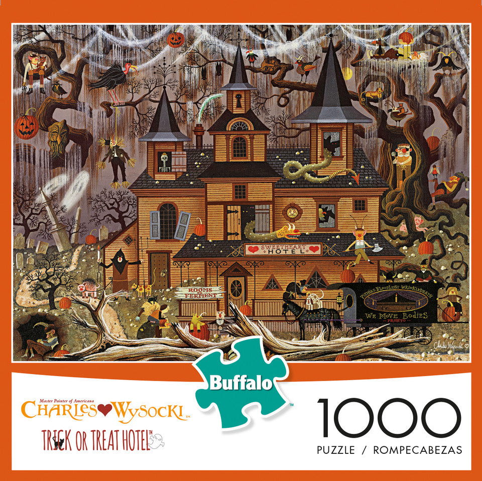 Charles Wysocki Trick or Treat Hotel 1000pc