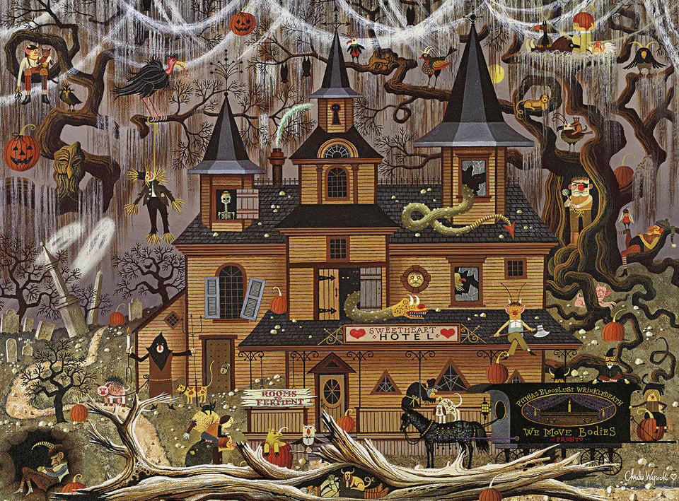 Charles Wysocki Trick or Treat Hotel 1000pc