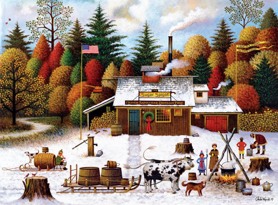 Charles Wysocki Vermont Maple Tree Tappers 1000pc