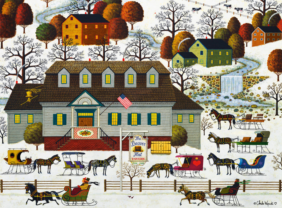 Charles Wysocki Beaver Hat Tavern 1000pc