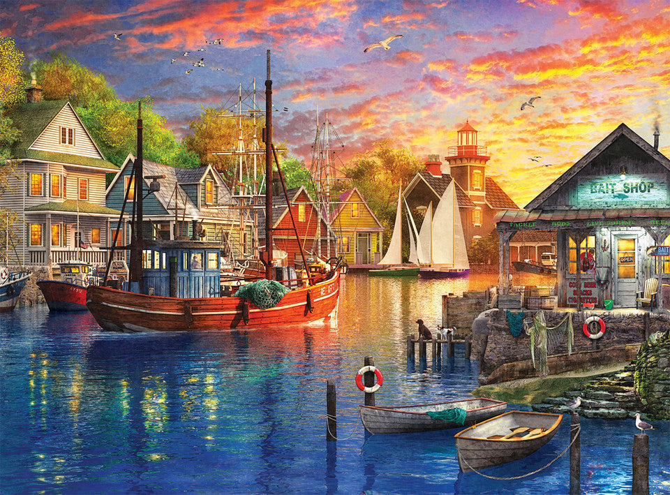 Dominic Davidson Dusk at the Harbour 1000pc