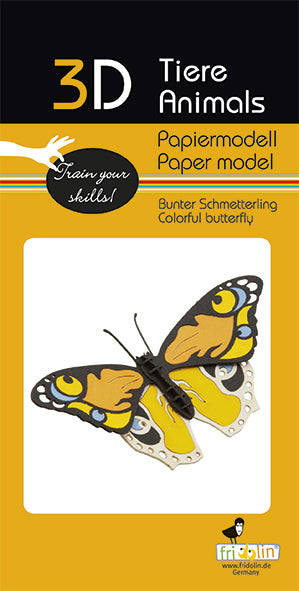 3D Paper Model Colorful Butterfly