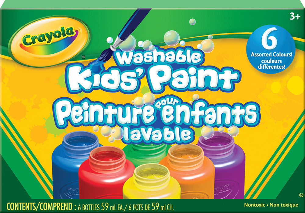 Washable Kids' Paint 6 Colours 59ml