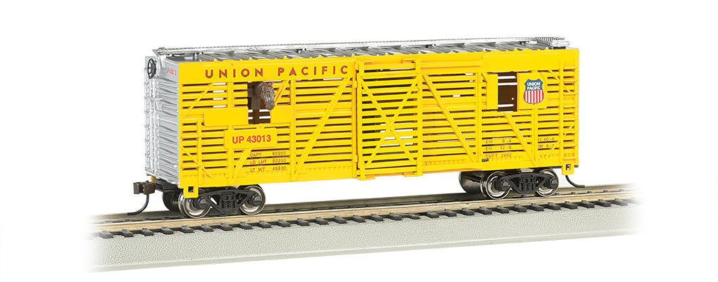 HO 40' Animated Stock Car Union Pacific with Horse