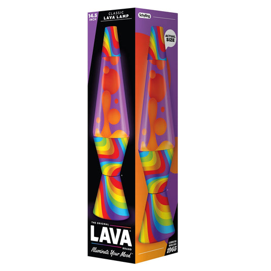 Lava Lamp Floowing Orange Lava in Purple Liquid 14.5"