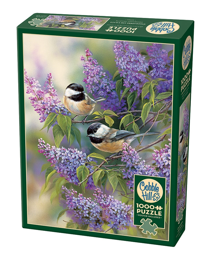 Chickadees and Lilacs 1000pc