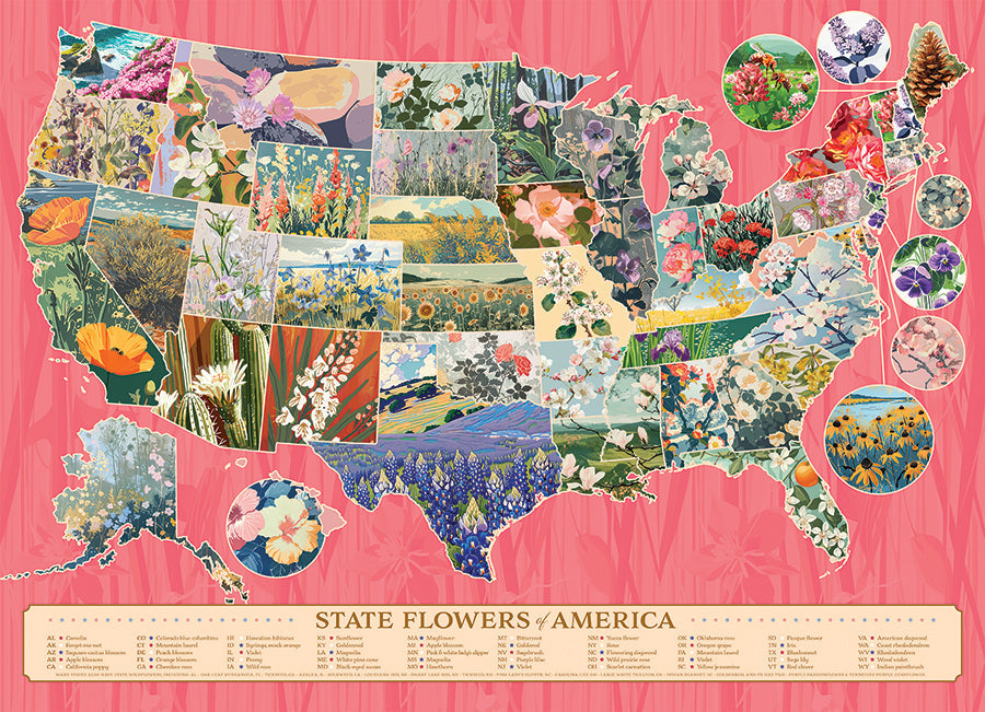 State Flowers of America 1000pc puzzle