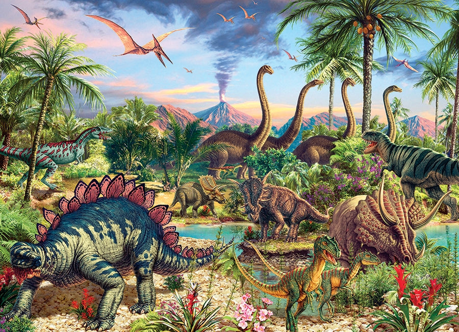 Prehistoric Party Family Puzzle 350pc