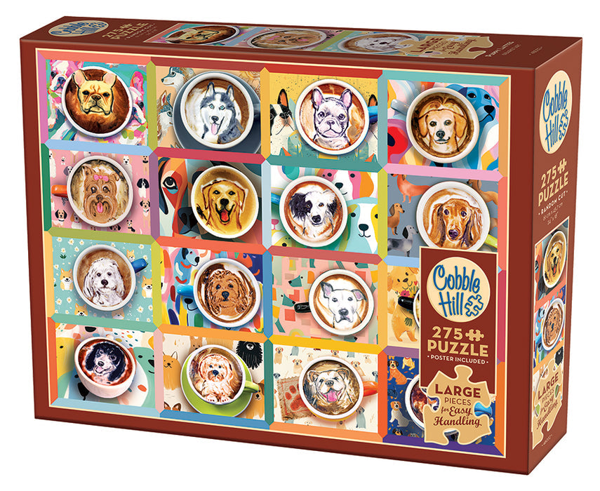 Puppy Lattes 275pc Large piece puzzle