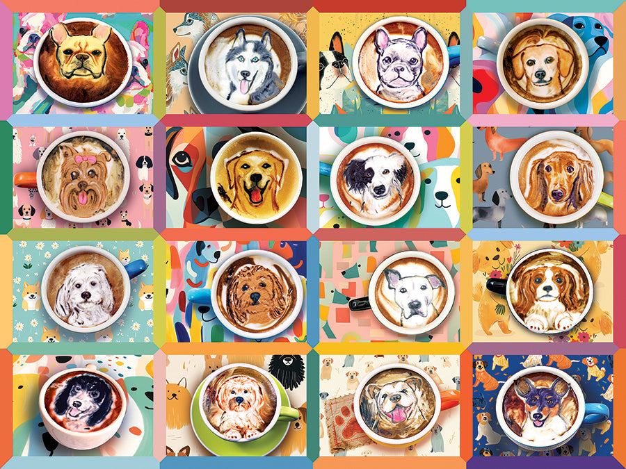 Puppy Lattes 275pc Large piece puzzle