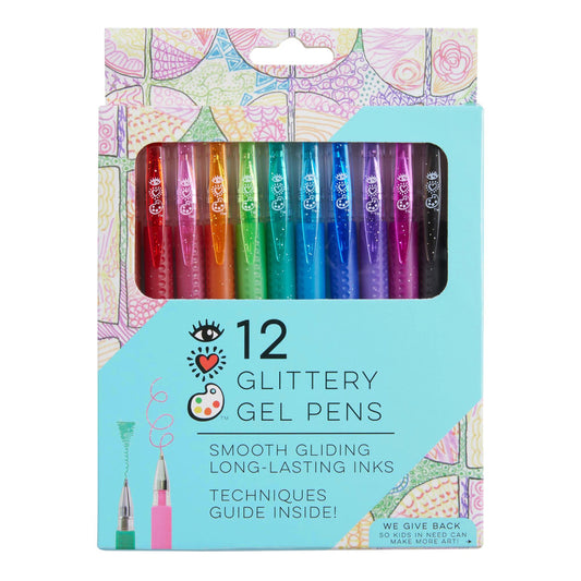 12 Glittery Gel Pens