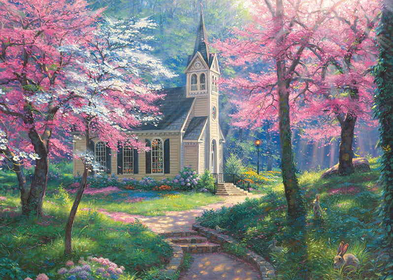 Cherry Blossom Chapel 35pc tray puzzle