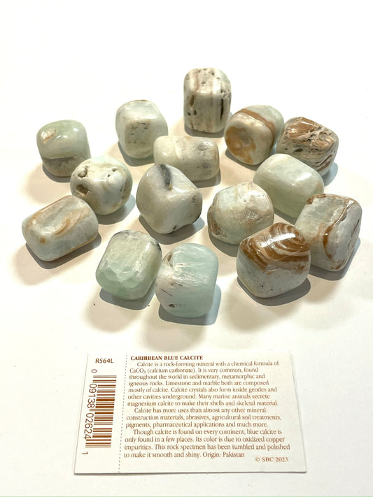 Caribbean Blue Calcite Tumbled