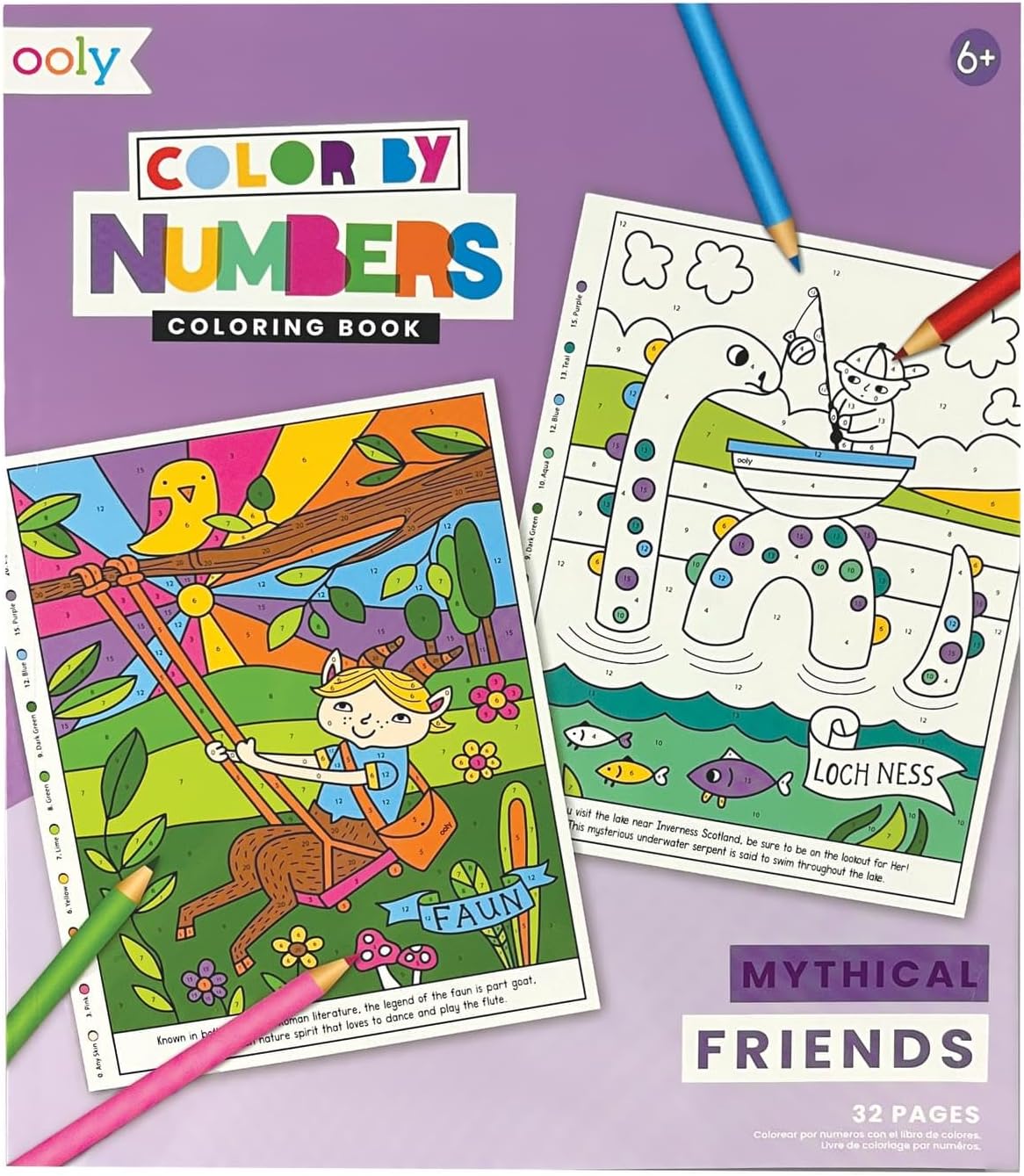 Ooly Color by Number Mythical Friends Coloring Book