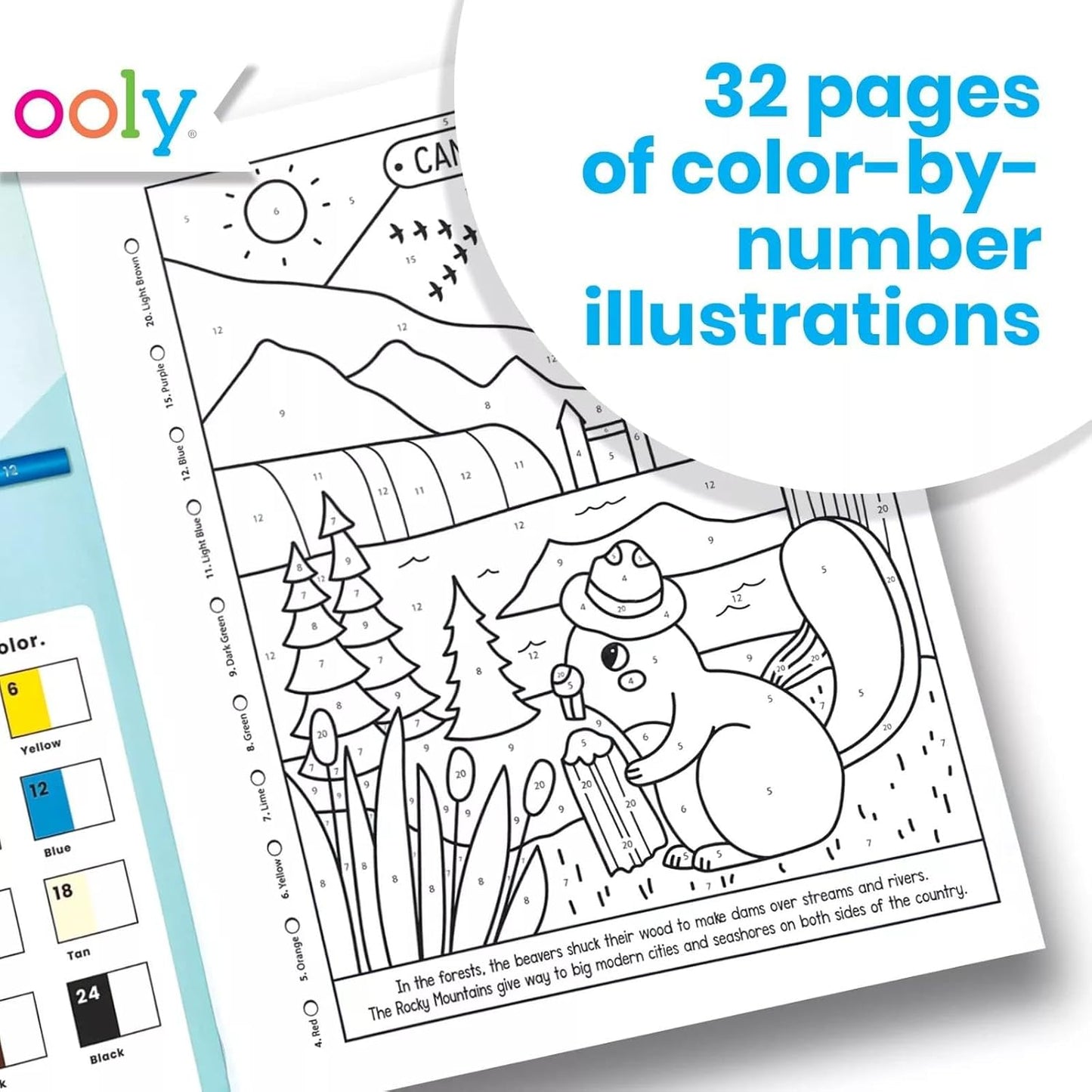 Ooly Color by Number Wonderful World Coloring Book