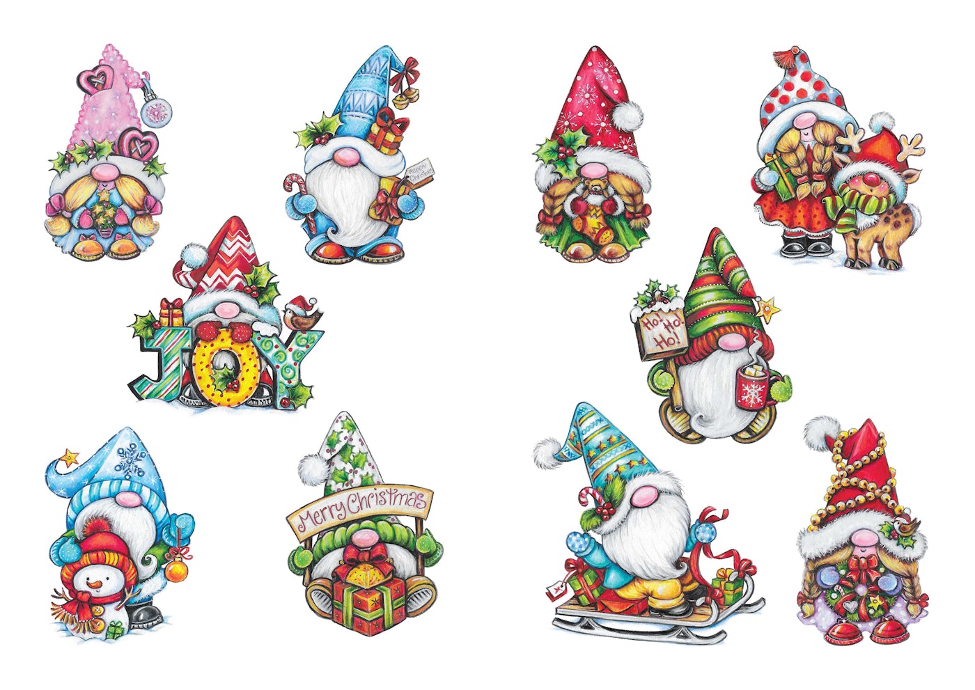 Christmas Gnomes 20 Stickers