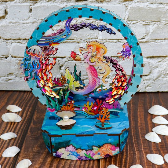 Mermaid Wooden Led Lamp