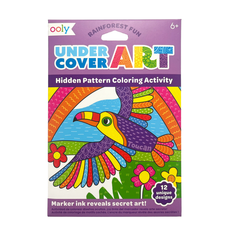 Ooly Under Cover Art Hidden Pattern Coloring Rainforest Fun 12 Designs