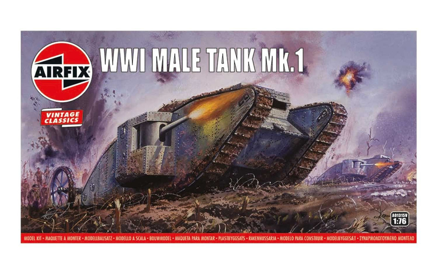 WWI Male Tank Mk. I 1/76