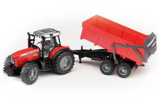 Massey Ferguson 7480 with tipping trailer