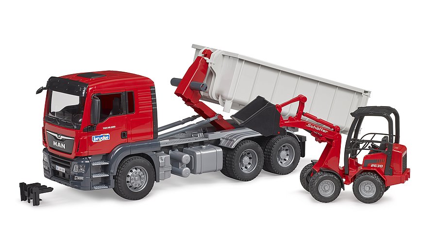 Man TGS Truck with Roll Off Container with Compact Loader