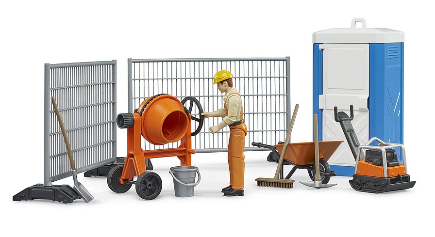 Construction Set: Mixer Railings, Figure, Tools & Port-a-Potty