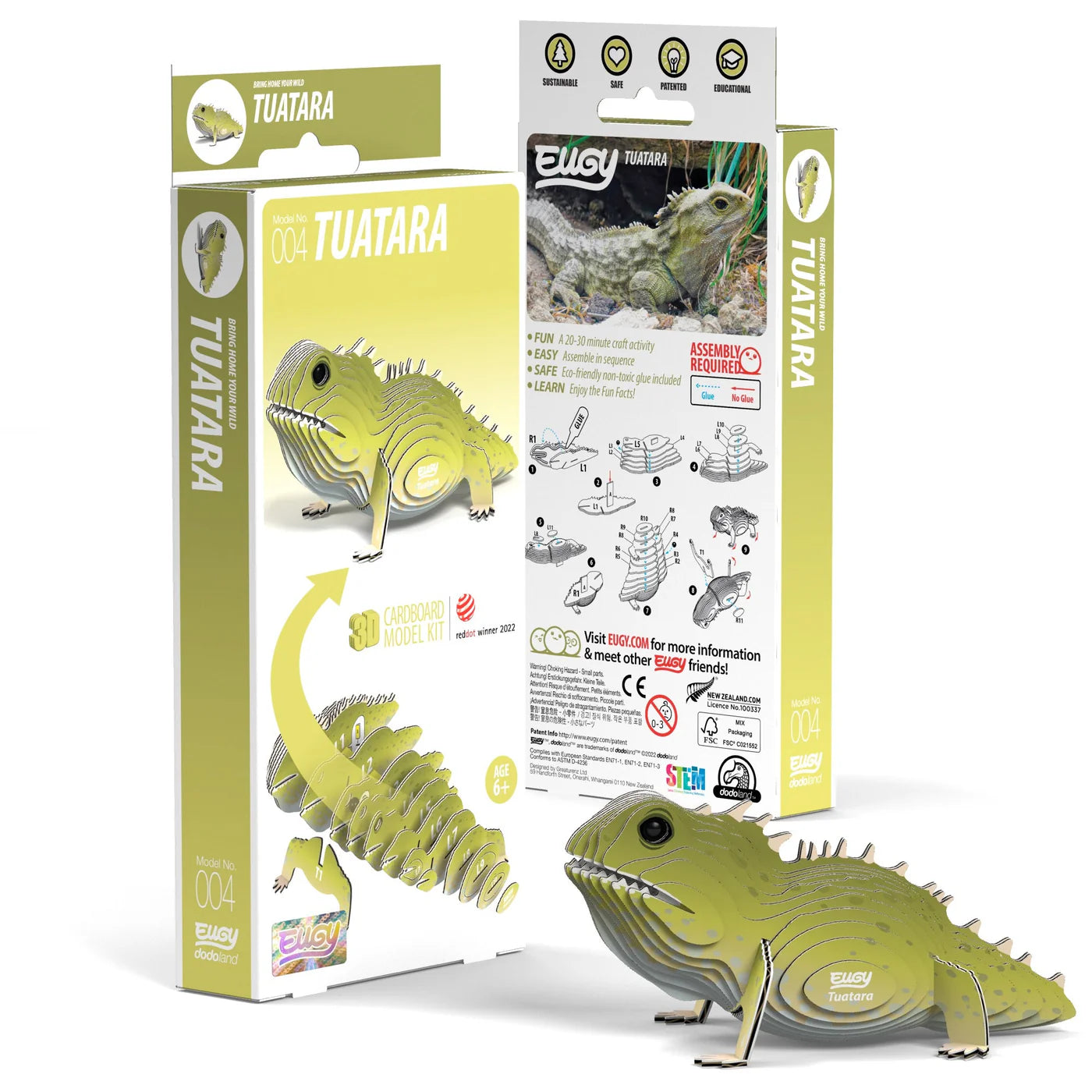 Eugy Tuatara 3D Cardboard Model Kit