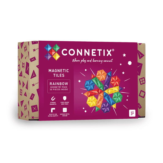 Connetix Rainbow Geometry Pack 30pc Magnetic Tiles