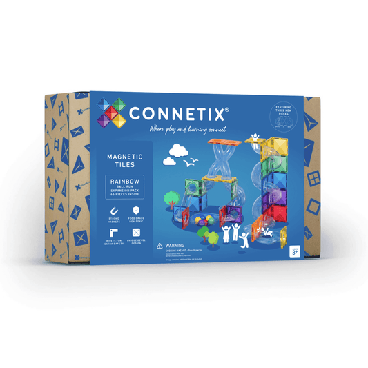 Connetix Rainbow Ball Run Expansion Pack 66pc Magnetic Tiles