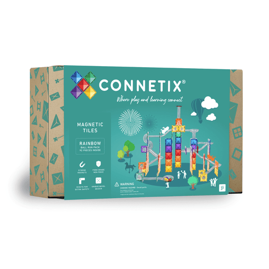 Connetix Rainbow Ball Run Pack 92pc Magnetic Tiles