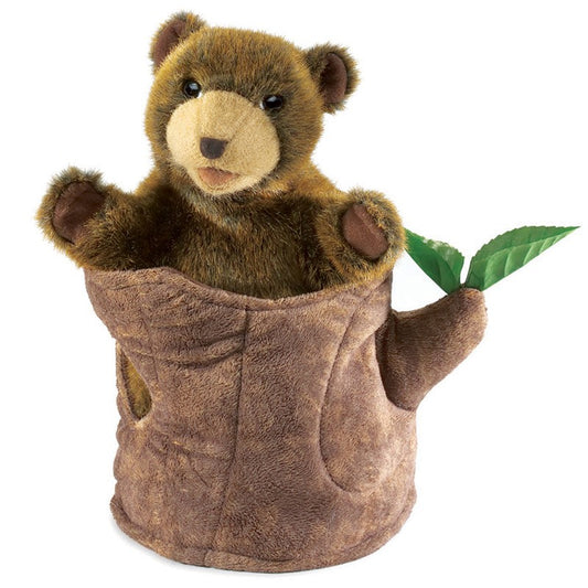 Bear in Tree Stump Puppet