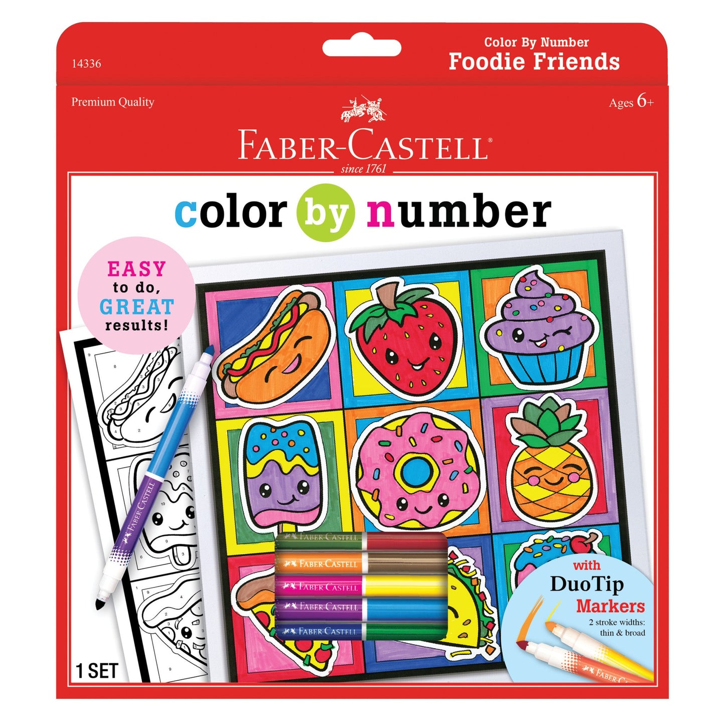 Color by Number Foodie Friends