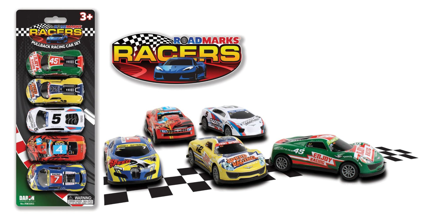 Roadmarks Pullback Racing Car Set