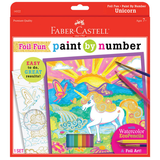 Foil Fun Watercolor Pencils Paint by Number Unicorn