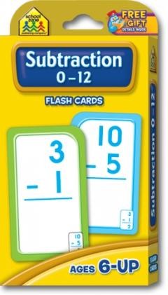 SUBSTRACTION 0-12 FLASH CARDS AGES 6+