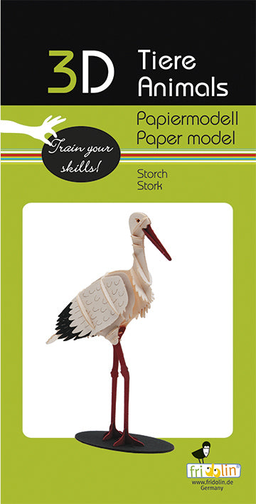 3D Paper Model Stork