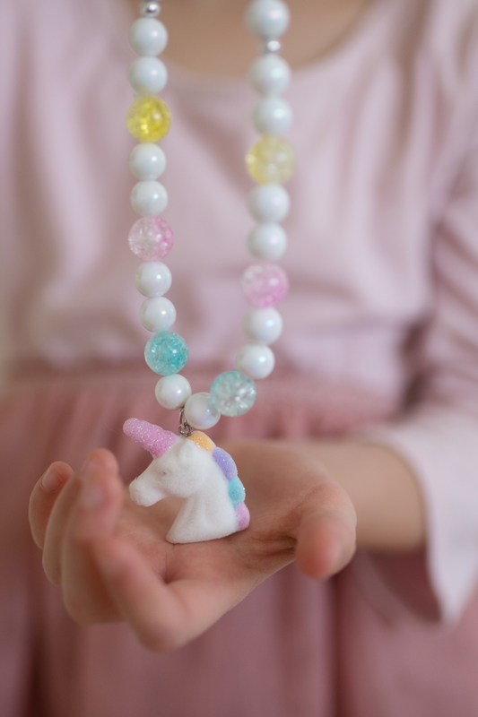 White Unicorn & Bracelet Set