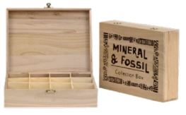 MINERAL & FOSSIL WOOD BOX