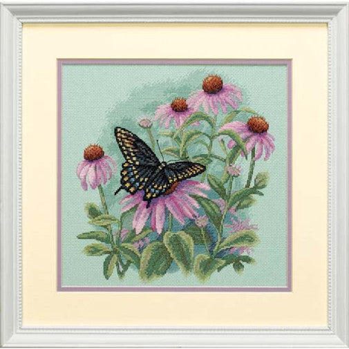 Butterfly & Daisies Counted Cross Stitch Kit 11X11"