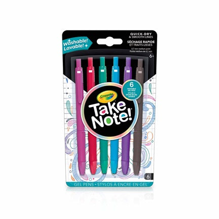 Take Notes Washable Gel Pens (6)