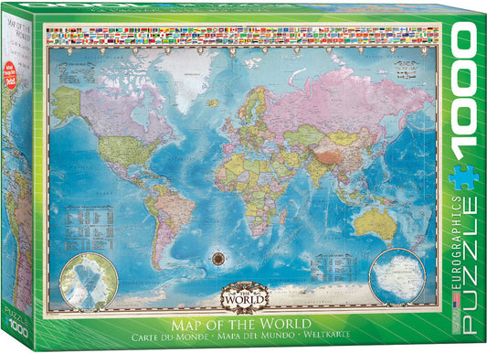 Map of the World with Flags 1000pc