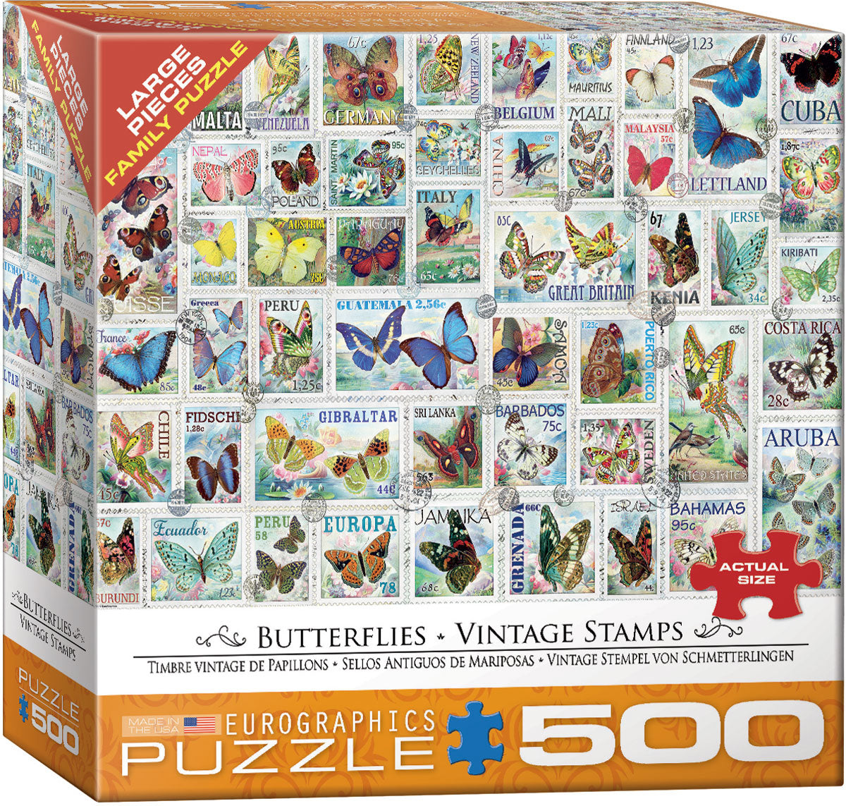 Butteflies-Vintage Stamps 500pc