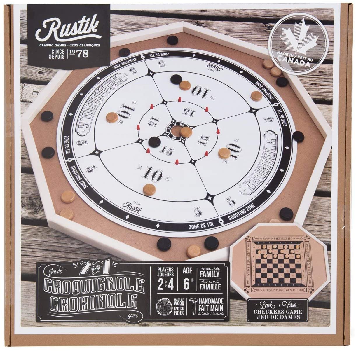 Crokinole Deluxe/Checkers-made in Canada