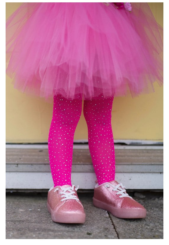 Rhinestone Tights Hot Pink Size 3-8