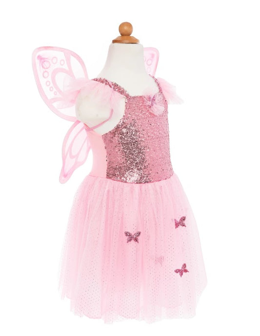 Pink Sequin Butterfly Dress/Wing Size5-7