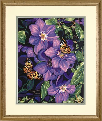 CLEMATIS & BUTTERFLIES 11X14"