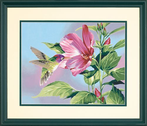 HIBISCUS HUMMINGBIRD 14X11"