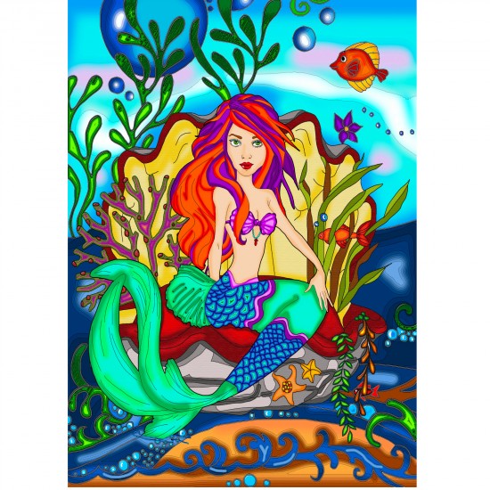 Diamond Mermaid 20X27"