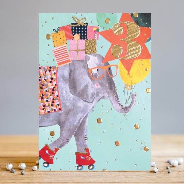 Tiny Sparkles Age 3 Elephant Card