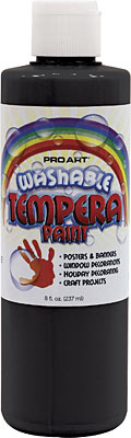 WASHABLE TEMPERA BLACK 8OZ